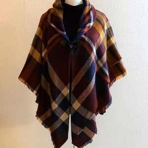 Nordstrom Checkered Wrap in Deep Red and Gold